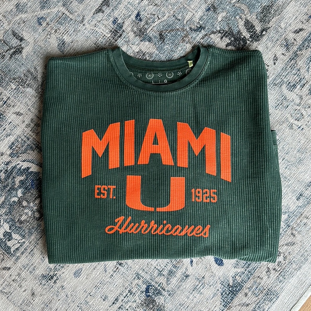 Miami Hurricanes Waffle Crewneck